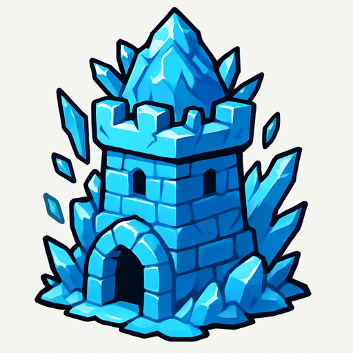 Ice tower.
In-Game asset.  2d.  High contrast.  No shadows