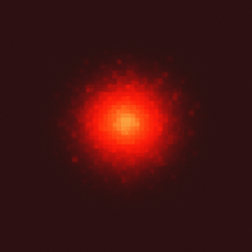 2d pixel high quality A red charcing glowing particle. Bright red core with subtle outer glow. 
Single Game Texture. In-Game asset. 2d. Blank background. High contrast. No shadows.