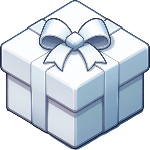 top face of a white gift.
Single Game Texture. In-Game asset. 2d. Blank background. High contrast. No shadows.