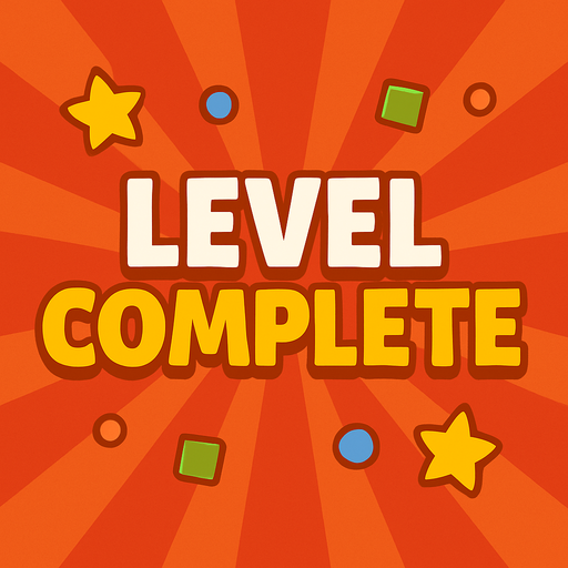 level complete background.
In-Game asset.  2d.  High contrast.  No shadows