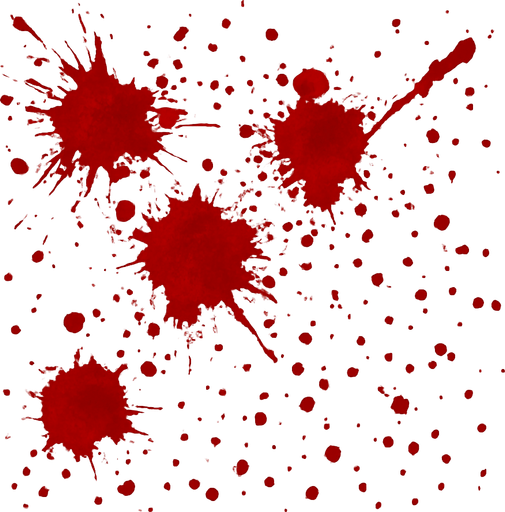 blood splatter effect. In-game assets. No background. Transparent background..
High contrast.  No shadows