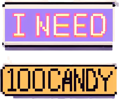 pixel under tale text= ı need 100Candy