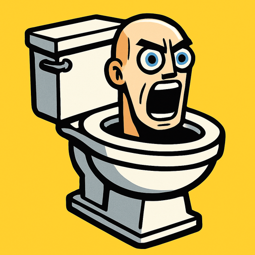 Skibidi toilet.
In-Game asset.  High contrast.  No shadows