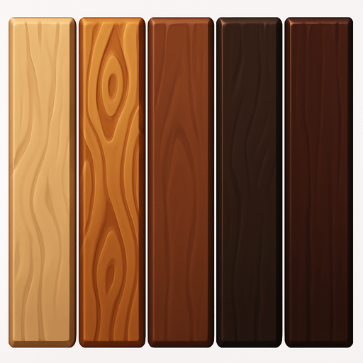 Pack of different wood vertical facing the screen.
In-Game asset.  High contrast.  No shadows. 3D