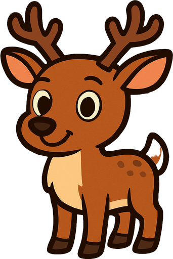 Cartoon deer with plane wooden background.
In-Game asset.  2d.  High contrast.  No shadows