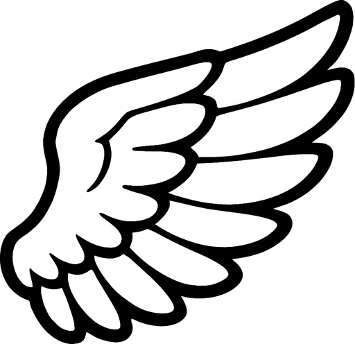 White bird wing.
In-Game asset.  2d.  High contrast.  No shadows