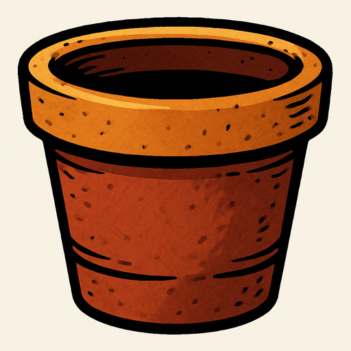 boş çiçek saksısı.
In-Game asset.  2d.  High contrast.  No shadows