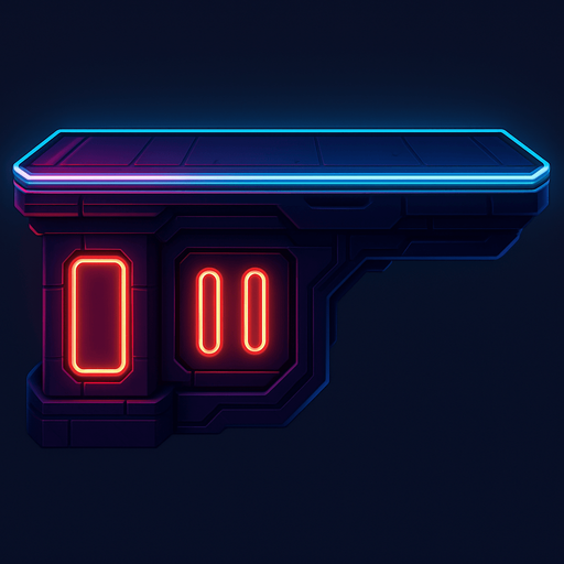 Neon cyberpunk sidescrolling 2d platformer platform futuristic high-tech glowing videogame platform