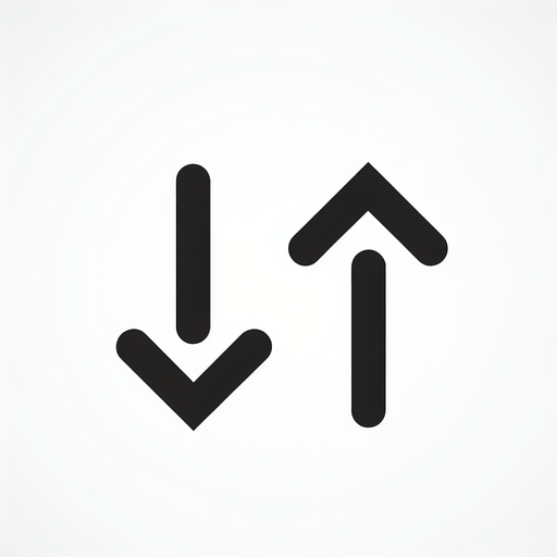 thin, black, up and down arrow.