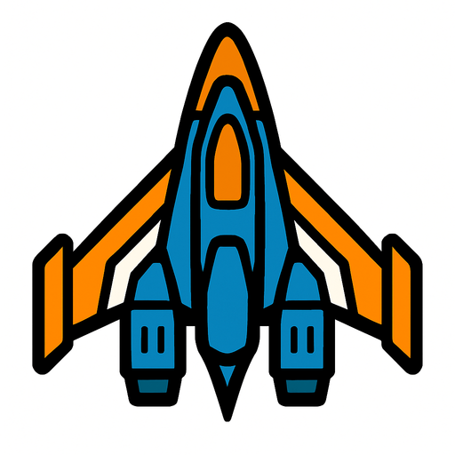 player space ship.
In-Game asset.  2d.  High contrast.  No shadows