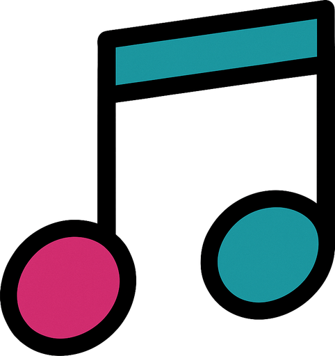 2D muzik notasi.
In-Game asset.  2d.  High contrast.  No shadows