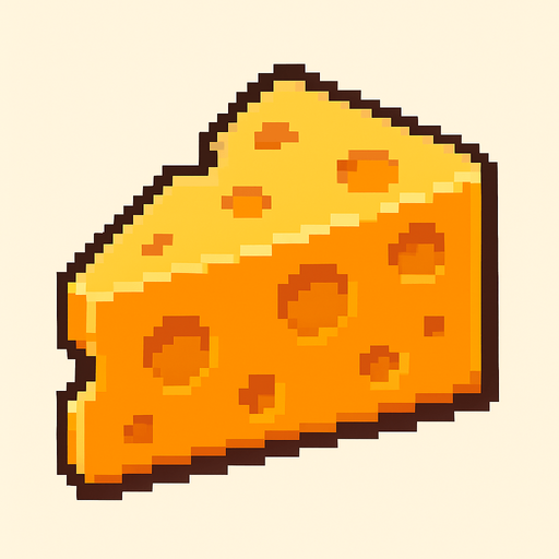 pixel art chedar.
In-Game asset.  2d.  High contrast.  No shadows