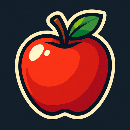 red apple.
In-Game asset.  2d.  High contrast.  No shadows