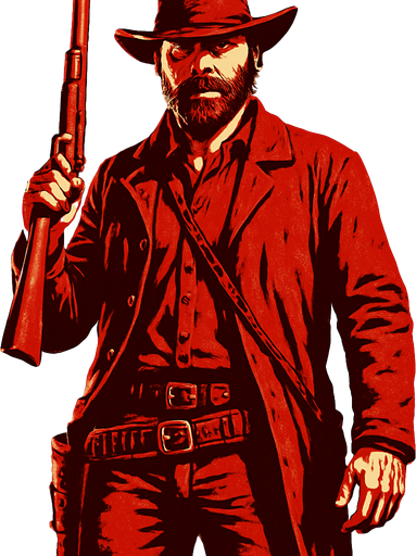 Make me a Player for RDR2.
In-Game asset.  2d.  High contrast.  No shadows