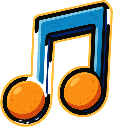 music note.
In-Game asset.  2d.  High contrast.  No shadows