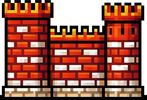 ottoman walls pixel.
In-Game asset.  2d.  High contrast.  No shadows