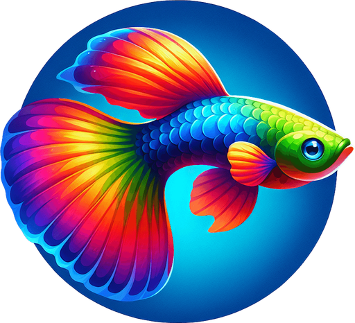 Guppy fish.
Single Game Texture. In-Game asset. 2d. Blank background. High contrast. No shadows.