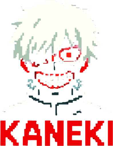 KANEKİ PİXEL ART GHOUL.
In-Game asset.  2d.  High contrast.  No shadows