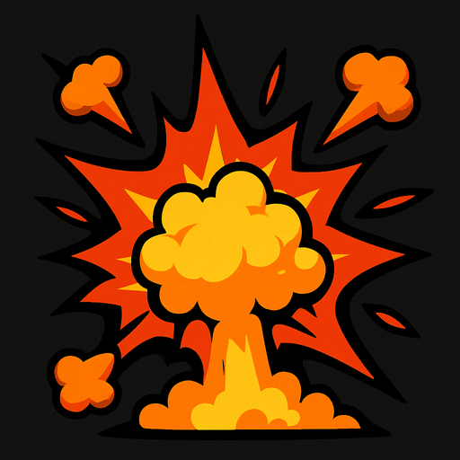 Explosion.
In-Game asset.  2d.  High contrast.  No shadows