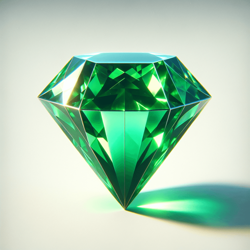 green 3d diamond.
In-Game asset. 3d. Blank background. High contrast. No shadows.