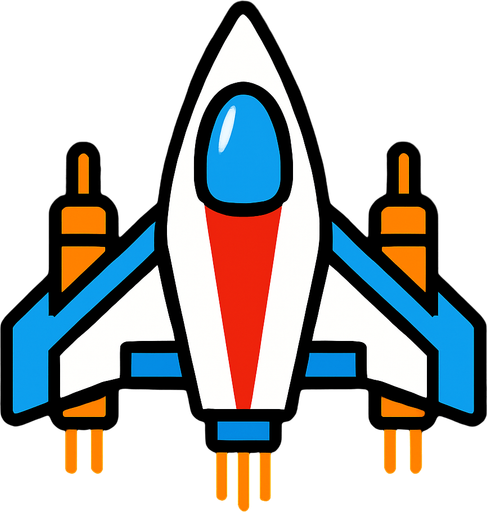 player space ship.
In-Game asset.  2d.  High contrast.  No shadows