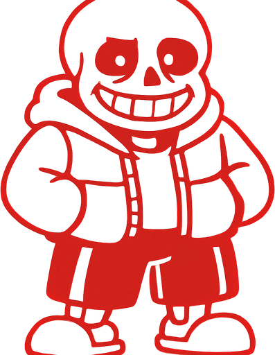 Sans color rojo.
In-Game asset.  2d.  High contrast.  No shadows