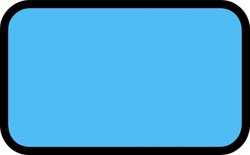 A sign with oval corners. Light blue.
In-Game asset.  2d.  High contrast.  No shadows