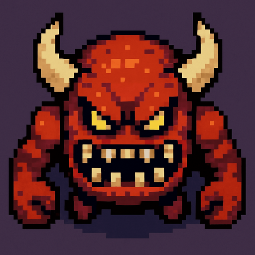 Un enemigo duro visto desde arriba, pixel cartoon..
In-Game asset.  2d.  High contrast.  No shadows