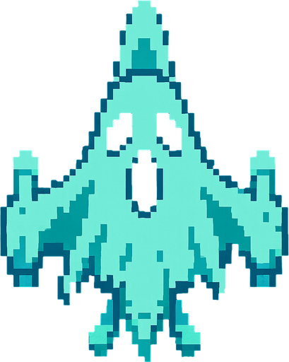 Звездолет оформление в стиле призрака пиксельный вид сверху.
In-Game asset.  2d.  High contrast.  No shadows