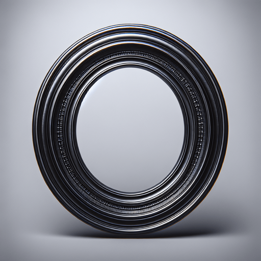 metalic oval border with bevel.
Black. Electronic style. empty inside. no background