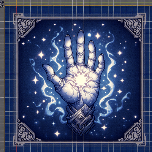 A mystical spirit hand. Warcraft 3 art..
Single Game Texture. In-Game asset. 2d. Blank background. High contrast. No shadows.