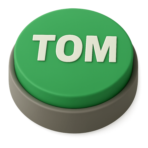 birebir aynısı sadece SNARE yerine TOM yazsın ve butonunun rengi yeşil olsun. ve yazı paralel bir şekilde düz hizada olsun  Transparent background. Blank background.