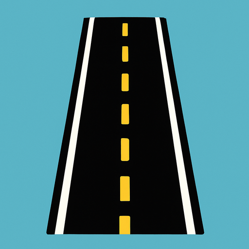 Imagine a  road.
In-Game asset.  2d.  High contrast.  No shadows
