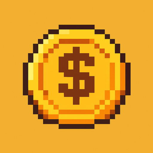Gold money 2d pixelart.
In-Game asset.  2d.  High contrast.  No shadows