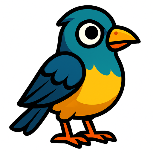 bird no background.
In-Game asset.  2d.  High contrast.  No shadows