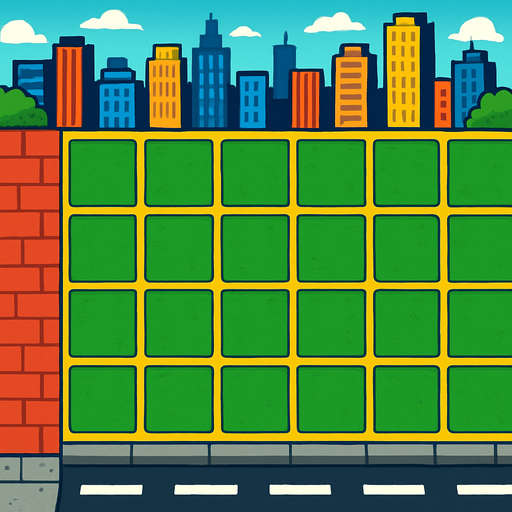 Tower defence grid background like plants vs zombies with a city theme.
In-Game asset.  2d.  High contrast.  No shadows