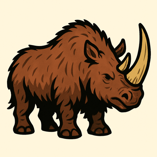 Wooly Rhino.
In-Game asset.  2d.  High contrast.  No shadows