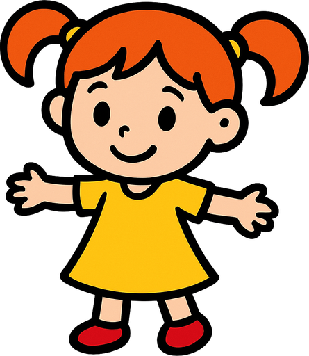 petite fille.
In-Game asset.  2d.  High contrast.  No shadows