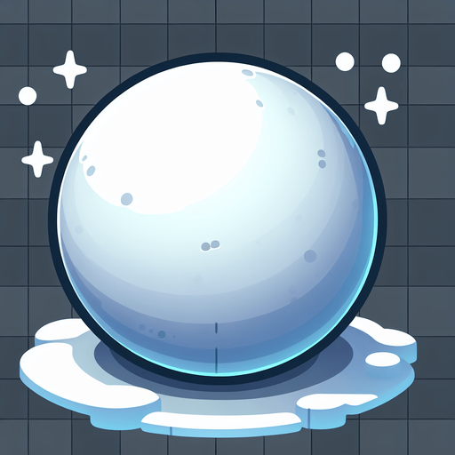 a round giant snowball, cartoon Single Game Texture. In-Game asset. 2d. Blank background. High contrast. No shadows.