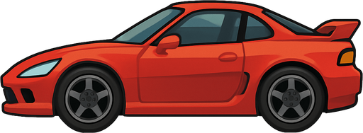 2d sports car body.
In-Game asset.  No shadows