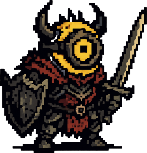 İnfinity Minion character dark souls style 2d pixel art.
In-Game asset.  2d.  High contrast.  No shadows