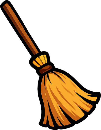 Broom.
In-Game asset.  2d.  High contrast.  No shadows