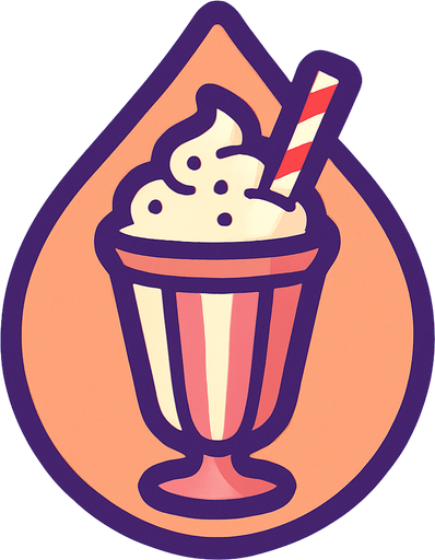 milkeshake droplet.
In-Game asset.  2d.  High contrast.  No shadows
