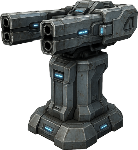 Uzay Savunma Kulesi - Yazısız - Gerçekçi.
In-Game asset.  High contrast.  No shadows