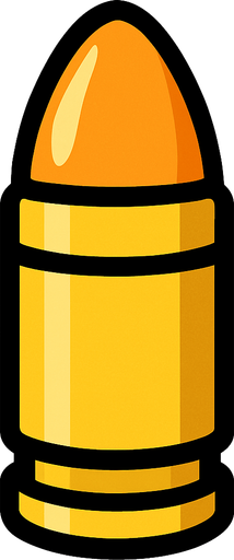 bullet.
In-Game asset.  2d.  High contrast.  No shadows