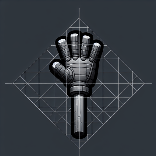 A glove on a stick.
Single Game Texture.  In-Game asset.  2d.  Blank background.  High contrast.  No shadows