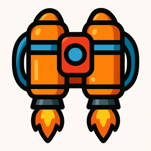 A jetpack.
In-Game asset.  2d.  High contrast.  No shadows