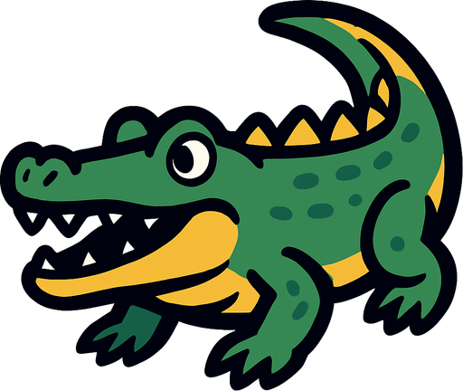Crocodile.
In-Game asset.  2d.  High contrast.  No shadows