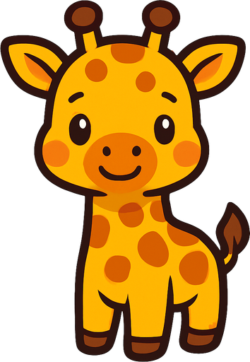 Cute giraffe.
In-Game asset.  2d.  High contrast.  No shadows