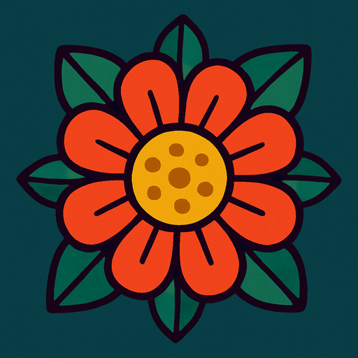 Çiçek kuş bakışı.
In-Game asset.  2d.  High contrast.  No shadows